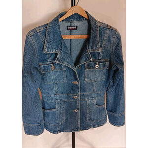 Medium Bongo Denim Jacket Dark Wash Women’s Button Up NICE!